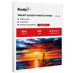 Koala Thin Glossy Photo Paper 8.5x11 Inches Compatible with Inkjet Printers 30LB 6mil 100 Sheets for Custom Chip Bags