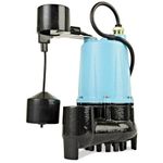 Little Giant BSC33V 1/3 HP, 115 Volt, 3000 GPH Automatic Submersible Cast Iron Sump/Effluent Pump with Piggy-Back Vertical Float Switch and 10-Ft. Cord, Blue, 506254