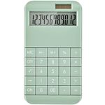 Office Calculator Large Size, 12 Digit Basic Standard Calculator Solar Battery Calculators Desktop for Office, School, Home & Business Use, Modern Design- Green