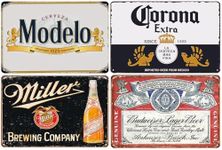 4 Pack Metal Bar Signs For Home Pub
