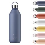 Chilly's Series 2 Water Bottle - Stainless Steel Thermal Bottles with Double Wall Vacuum, Soft Collar & Carry Loop - Whale Blue, 1000ml