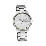 Fastrack Mens Analog Silver Dial Silver Band Metal Watch