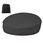 Patio Rattan Daybed Cover 210D Oxford Waterproof Round Rattan Daybed Cover Rattan Garden Furniture Cover for Rattan Day Bed Sofa (228x83cm) (Black)