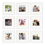 Art Street Photo Frames for Home Décor Set of 9 White Wall Photo Frames for Living Room Decoration (Size - 8 x 8 Inches)