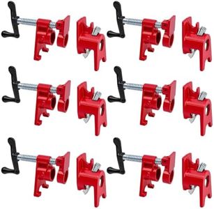 HAOBOOT 3/4'' Pipe Clamp Set for Woodworking (6, Red)