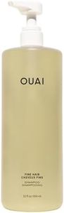 OUAI Fine Hair Shampoo - Salon Size Biotin Thickening Shampoo for Fine, Thin Hair - Volumizing and Strengthening with Keratin and Chia Seed Oil - Lightweight, Color-Safe, Sulfate Free, 32 Oz