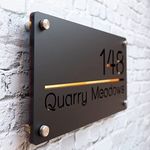 Custom Modern House Numbers Sign Matte Black, Floating Acrylic Address Plaque