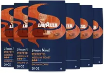 Lavazza House Blend Perfetto Ground Coffee 6 Bags of 20oz, Medium Roast, Full-bodied, Intensity 3/5, 100% Arabica, Ideal for Drip Brewers, (Pack of 6) - Package May Vary