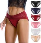 LEVAO Women Lace Underwear Sexy Breathable Hipster Panties Stretch Seamless Bikini Briefs Multipack,2XL