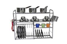 DHSVS Stainless Steel Wall Mount Kitchen Dish Rack/Multipurpose Kitchen Rack/Plate Cutlery Stand/Kitchen Utensils Rack/Modern Kitchen Storage Rack/Kitchen Organizer ((24 X 30 Inch)) Wt-5.5kg
