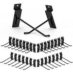 HUHOLE Black Slatwall Hooks 32PC, 16 X 4 Inch and 16 X 6 Inch Heavy Duty Slat Wall Hooks