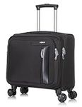 DK Luggage Laptop Roller Case Business Travel Trolley Luggage 4 Wheel Roller Case Black