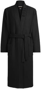 BOSS Kimono Bathrobe in Waffle Piqué, Black 1, M