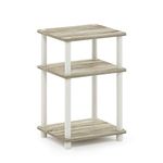 Furinno Just 3-Tier Turn-N-Tube End Table / Side Table / Night Stand / Bedside Table, 1-Pack, Sonoma Oak/White