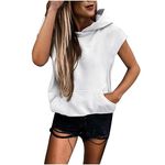 Returns for Sale Liquidation Women Sleeveless Workout Hoodies Casual Y2K Hooded Sweatshirts Casual Pullover Tops Comfy Activewear Preppy Clothes Online Returned Items for Sale White