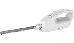 Martin Mart Cookworks Electric Knife Stainless Steel Blades Makes Light Work of Slicing Meats Poultry Fruits and Vegetables - White