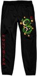 Mens Dragon Ball Z Anime Shenron Kanji Graphic Print Black Sweatpants-X-Large