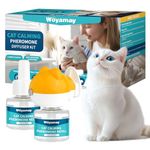 Cat Calming Plug in Diffuser - Cat Pheromone Diffuser Relieve Anxiety & Stress - 3-in-1 Cat Plug in Calmer Kit with 1 Diffuser + 2 Refill 48ml - Reduces Problematic Behaviors Lasts Up To 60 Days