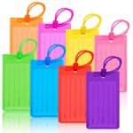 GAOHUI 8PCS Luggage Tags for Suitcases with ID Card, Suitcase Tags Personalised Luggage Labels with String for Travel Bag, Checked Luggage, Suitcases, Laptop Bags, Backpacks