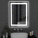 Plantex LED Wall Mirror with Triple-Tone/Touch Mirror for Bedroom/Dressing Room/Living Room - Rectangle Shape (18 X 24 Inch)