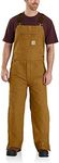Carhartt Men's Loose Fit Washed Duck Insulated Bib Overall, Brown, Large
