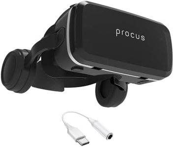 PROCUS One X VR Headset -for iOS and Android Support Mobile Screen Size Upto 6.9 inches I Inbuilt Headphones with USB-C Adapter for Type C Audio Jack. (1 Year Replacement Warranty)