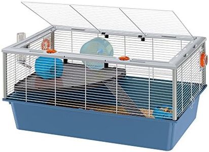 Ferplast Cage for Hamsters, Mice, Small Rodents CRICETI 15 Two-Storey Hamster Cage, Mouse House, Accessories Included, White Painted Metal with Plastic Frame and Bottom, 78 x 48 x h 39 cm