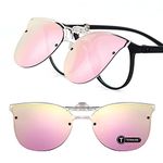 TERAISE Women’s Clip-on Sunglasses for Prescription glasses- Polarized Flip up Vintage Cat Eye Sunglasses Driving for Ladies