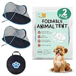 [2 Pack] Extra Large Animal Play Tent for Cats, Dogs, Lizards & Other Small Animals - Outdoor Pet Enclosures w/Stakes & Carry Bag - Portable Dog Tent - Pop Up Pet Playpen - Breathable Cat Mesh Tent