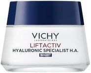 Vichy Night Cream, Liftactiv H.A. Night firming Cream with Hyaluronic Acid & Vitamin C Reduces the Appearance of Fine Lines while Firming the Skin. Dermatologist Tested & Hypoallergenic, 50mL