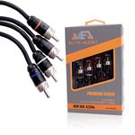 Elite Audio Premium Series 15ft. 4-Channel Car Audio RCA Cable – Double Shielded, Oxygen Free Copper, Noise Reducing Audio Cable for Amplifiers, Subwoofers, Speakers, and Processors – PRM415