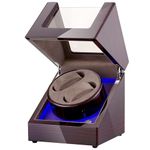 Lenway Double Watch Winder with Extremely Silent Motor Dual Watches Winder Rotation Storage Case Display Box Suitable for Ladies and Men's or Ladie's (Ebony)