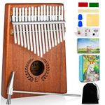 Everjoys Kalimba Thumb Piano 17 Keys, Professional Musical Instrument Finger Piano Marimbas with Portable Soft Cloth Bag, Fast to Learn Songbook, Tuning Hammer, All in One Kit (Natural)