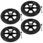 MILISTEN Drive Walker Accessories Rubber Wheel Replacement Wheelchair Front Wheels Replacements Heavy Duty Universal Walker Anti- Casters Rollers Wheel Black 8" Walker Wheels