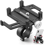 ROCKBROS Bike Phone Mount Holder Motorcycle & Bicycle Handlebar Cell Phone Holder 360° Rotatable Aluminum Phone Clip