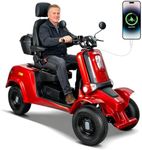 1000W Heavy Duty 4 Wheel Scooter for Seniors, Mobility Scooters for Adults, 60V 20AH All Terrain Fast Electric Scooter for Outdoors, 15MPH, 500 LBS Capacity, Red