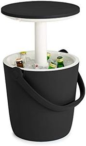 Keter Go Bar 4.2 Gallon Portable Beer and Wine Cooler with Handle and Pop Up Outdoor Table Perfect for Your Patio, Picnic, and Beach Accessories, Graphite