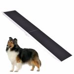 Togarhow 6FT Aluminum Foldable Pet Ramp, 72" Extra Large Dog Ramp for Cars, Trucks and SUVs, Portable Folding Ladder with Handle and Buckles for Large Dogs, Holds up to 400lbs