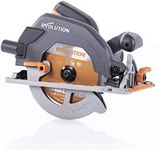 Evolution Power Tools R185CCS Circular Saw with TCT Multi-Material Blade, Cuts Wood, Metal, Plastic & More, Includes Parallel Edge Guide, 0-60˚ Bevel Tilt, 64mm Cutting Depth, 230V, 185mm