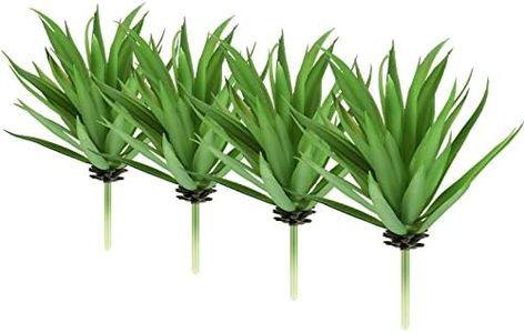 4 Pcs Artificial Succulents Plants Faux Succulents Unpotted Yucca Real Touch Lifelike Agave Plant Fake Succulent Greenhouse Small Plants for DIY Garden Home Office Outdoor Decoration (Green)