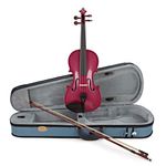 Stentor Harlequin Violin Outfit 4/4 Full Size, Violin for Intermediates with P&H Fibreglass Bow, Lightweight Carry Case, Colourful String Instrument, 1401APK, Raspberry Pink