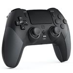 CHEREEKI Wireless Controller for PS4 with 2 Mapping Buttons, Motion Sensors, Dual Vibration, Built-in Speaker and Turbo Function, Gamepad Joystick for PS-4, Compatible with PS-4, Slim, Pro