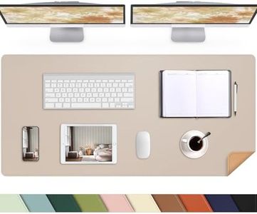 Leather Desk pad Protector, Large Desk mat with Natural Cork & PU Leather,Mouse pad,Non-Slip Office Desk Mat,Waterproof Desk Writing Pad for Office and Home (47in*23in, Beige)