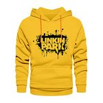 FASHION AND YOUTH Stylish Unisex Linkin Park Design Printed Hooded Hoodies | Pullover Sweatshirts for Men & Women Yellow