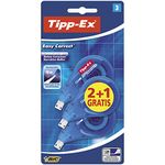 Tipp-Ex Extra Long - Easy To Correct - Tear-Resistant Correction Tape - Polyester Film - Value Pack, (Box of 2 + 1 Free),Blue