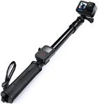 SANDMARC Pole - Black Edition: 17-40” Waterproof Extension Pole (Selfie Stick) for GoPro Hero 13, 12, 11, 10, 9, 8, Max, 7, 6, Session, 5, 4, 3 - with Remote Clip