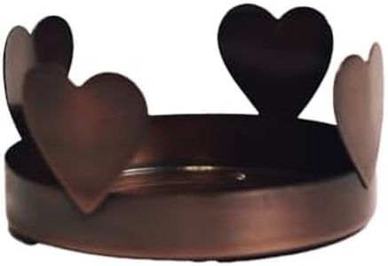 A Cheerful Giver Metal Candle Tray - 4" Copper Heart Small Candle Jar Tray Fits 16 oz. & 24 oz. Cheerful Candle Jars - Rustic Candle Accessories