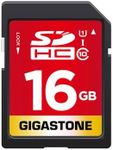 Gigastone 16GB SD Card U1 C10 UHS-I SDHC Memory Card Up to 80MB/s for DSLR Camera Camcorder PC Mac POS Surveillance Signage Video Photo Media Drone