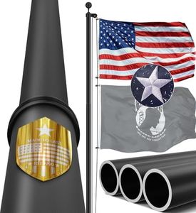 IIOPE 25FT Heavy Duty Flag Pole – 2.7" Bottom Tube,100MPH Wind-Tested,Aluminum Residential Flagpole Kit with USA Flag & Complete Hardware,Tapered Design | Great for Patriotic Displays & Gift Giving