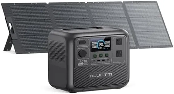 BLUETTI Portable Power Station AC70 with PV200 Solar Panel, 768Wh Solar Generator with 2 1000W AC Outlets, 0-80% in 45 Min., LiFePO4 Power for Camping